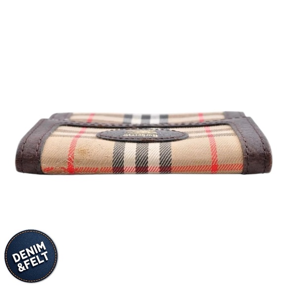 Burberry Brown/Tan Leather/Canvas Nova Check Coin Case/Wallet ♥️🤎 - Picture 6 of 8